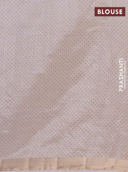 Semi raw silk saree cream with allover geometric prints and zari woven border