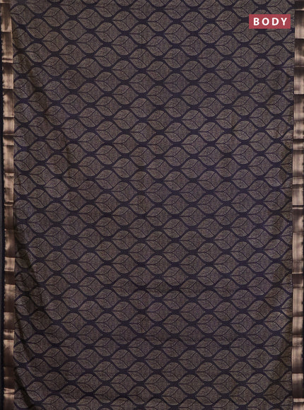 Semi raw silk saree black with allover geometric prints and zari woven border