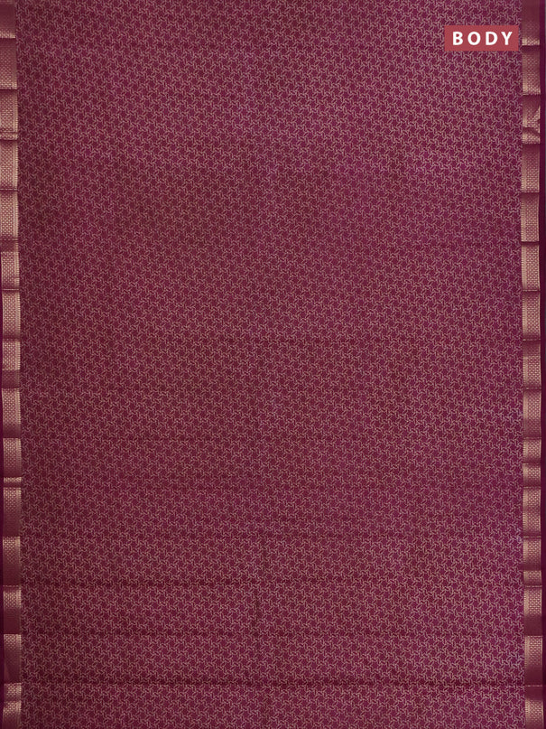 Semi raw silk saree pastel purple with allover geometric prints and zari woven border