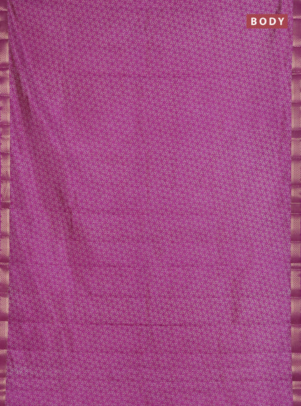 Semi raw silk saree lavender with allover geometric prints and zari woven border