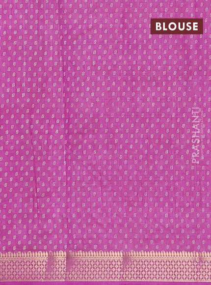 Semi raw silk saree lavender with allover geometric prints and zari woven border