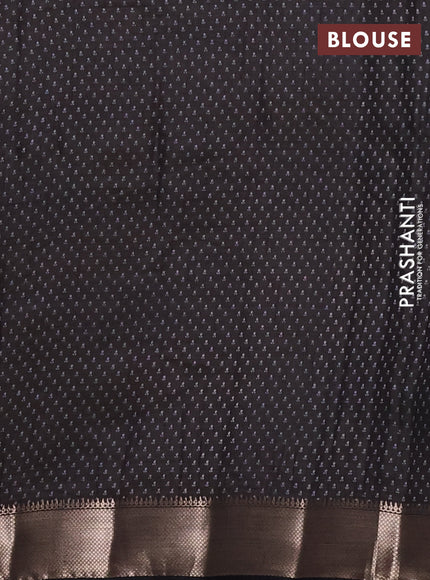 Semi raw silk saree black with allover floral butta prints and zari woven border