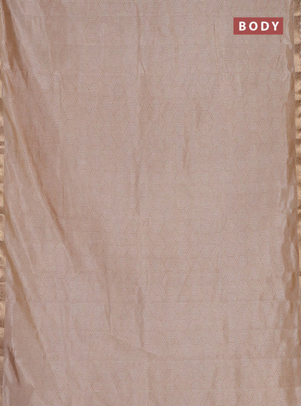 Semi raw silk saree cream with allover geometric prints and zari woven border