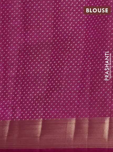 Semi raw silk saree pastel purple with allover floral prints and zari woven border
