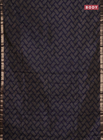 Semi raw silk saree black with allover butta prints and zari woven border