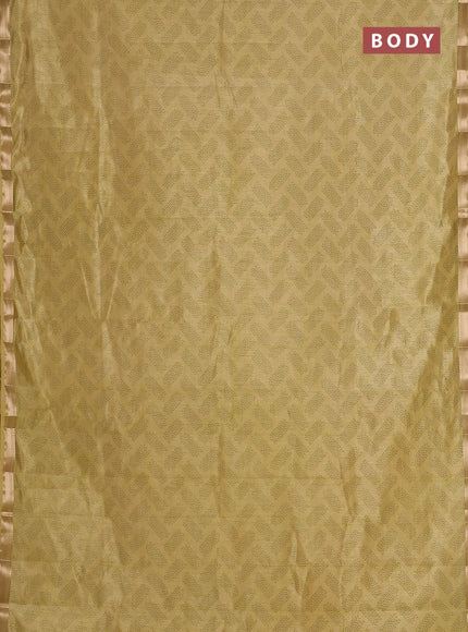 Semi raw silk saree mustard shade with allover butta prints and zari woven border