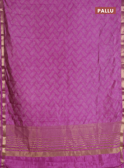 Semi raw silk saree lavender with allover butta prints and zari woven border