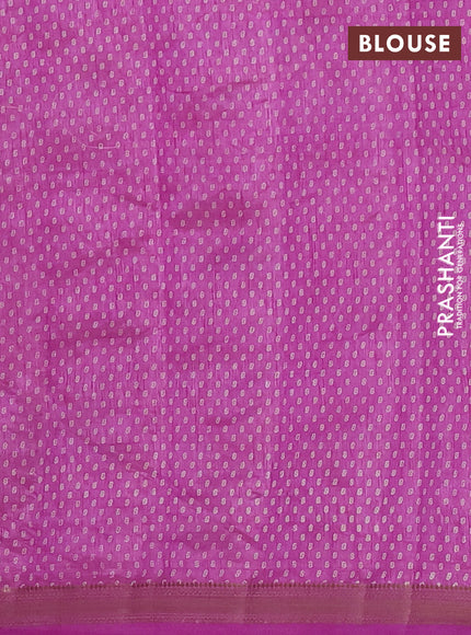 Semi raw silk saree lavender with allover butta prints and zari woven border