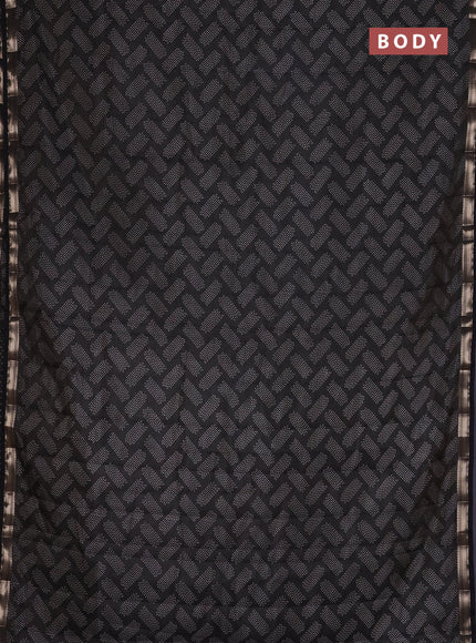 Semi raw silk saree black with allover butta prints and zari woven border