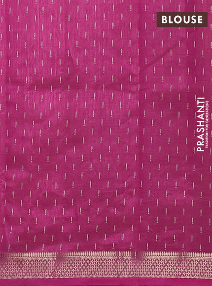 Semi raw silk saree pink with allover geometric prints and zari woven border