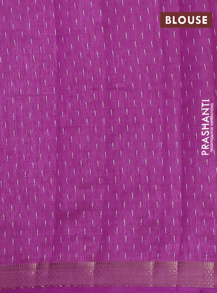 Semi raw silk saree lavender with allover geometric prints and zari woven border
