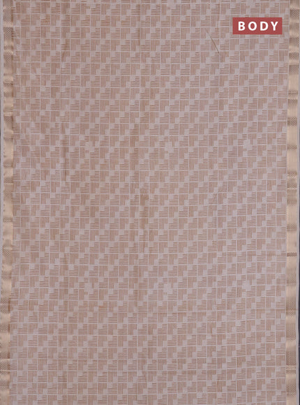 Semi raw silk saree cream with allover geometric prints and zari woven border