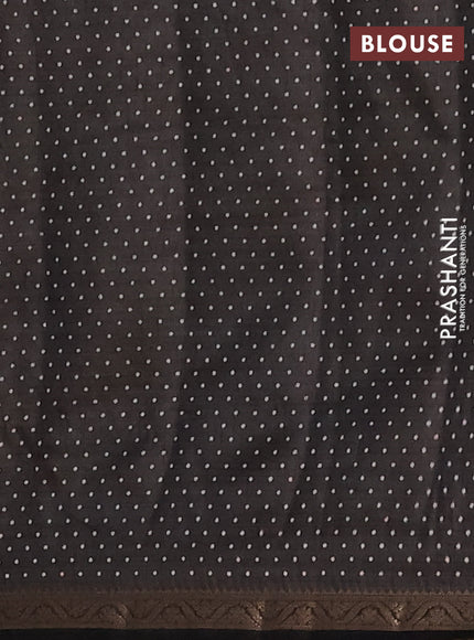 Semi raw silk saree black with allover geometric prints and zari woven border