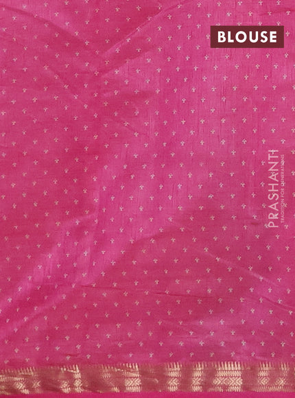 Semi raw silk saree light pink with allover paisley prints and zari woven border
