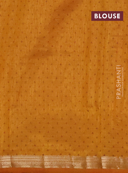 Semi raw silk saree mustard yellow with allover paisley prints and zari woven border