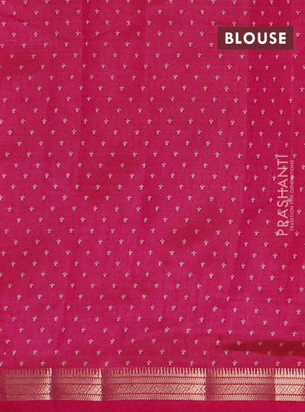 Semi raw silk saree dark pink with allover paisley prints and zari woven border