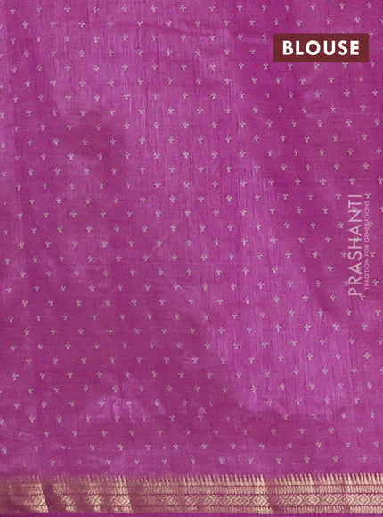 Semi raw silk saree lavender with allover paisley prints and zari woven border