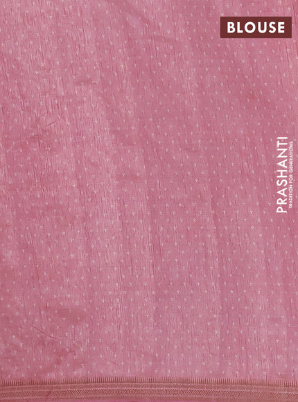 Semi raw silk saree mauve pink with allover paisley prints and zari woven border