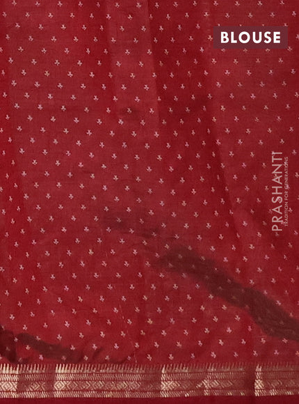 Semi raw silk saree deep maroon with allover paisley prints and zari woven border