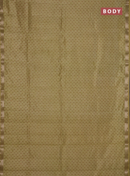 Semi raw silk saree mustard shade with allover butta prints and zari woven border