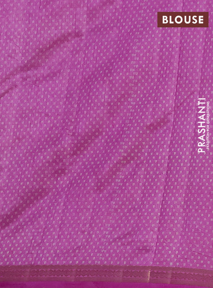 Semi raw silk saree lavender with allover butta prints and zari woven border