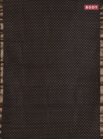 Semi raw silk saree black with allover butta prints and zari woven border