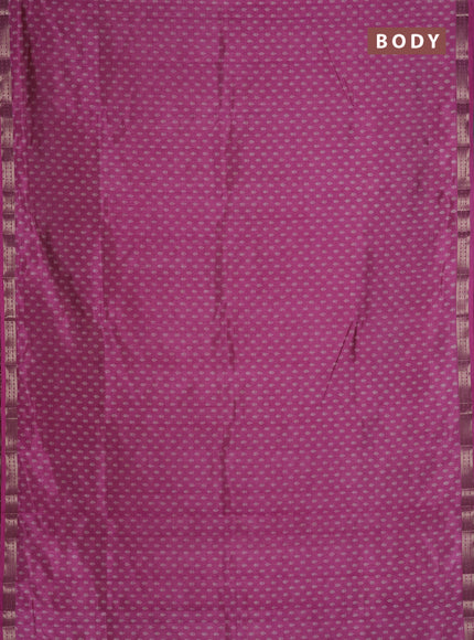 Semi raw silk saree pink with allover butta prints and zari woven border