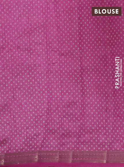 Semi raw silk saree pink with allover butta prints and zari woven border