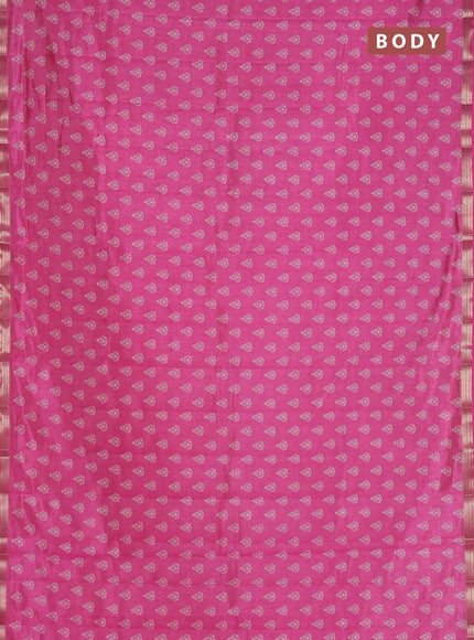 Semi raw silk saree light pink with allover butta prints and zari woven border