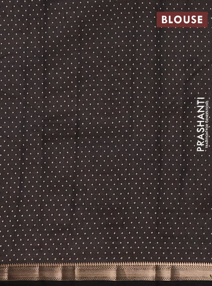 Semi raw silk saree black with allover geometric prints and zari woven border
