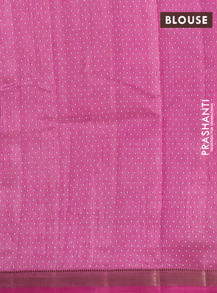 Semi raw silk saree light pink with allover geometric prints and zari woven border