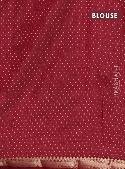 Semi raw silk saree deep maroon with allover geometric prints and zari woven border