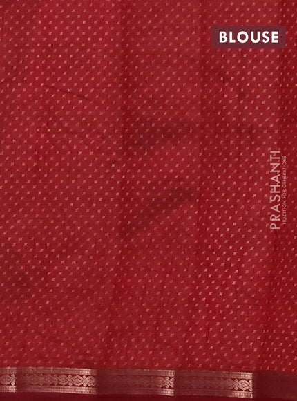 Semi raw silk saree deep maroon with allover geometric prints and zari woven border
