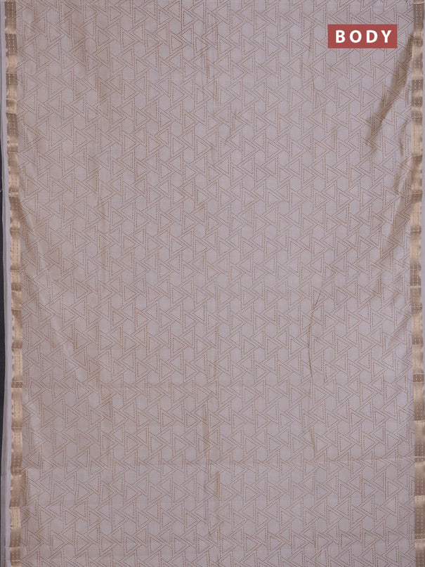 Semi raw silk saree cream with allover geometric prints and zari woven border