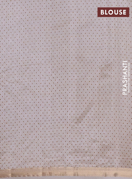 Semi raw silk saree cream with allover geometric prints and zari woven border
