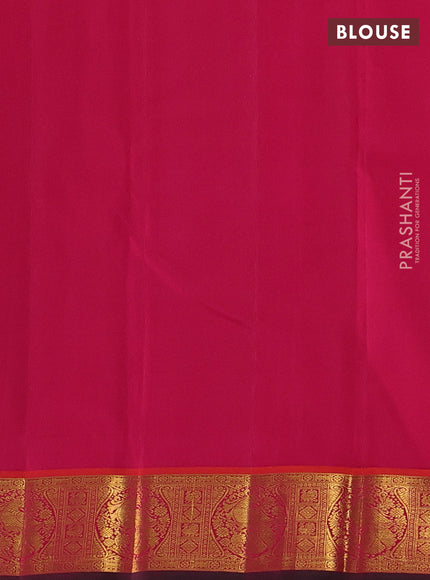 Pure kanchipuram silk saree pista green and pink with annam zari woven buttas and zari woven border