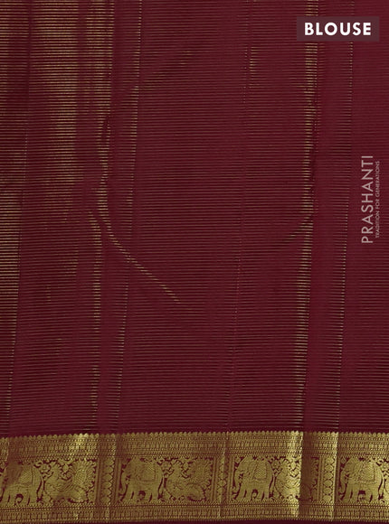 Pure kanchipuram silk saree deep maroon with allover vairaosi pattern and zari woven border