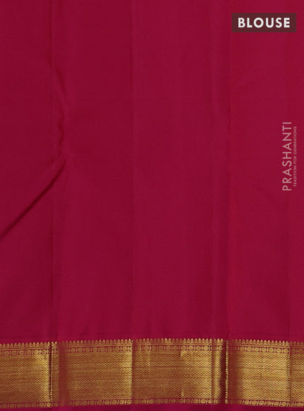 Pure kanchipuram silk saree pinkish orange and pink with allover self embose zari woven buttas and zari woven border