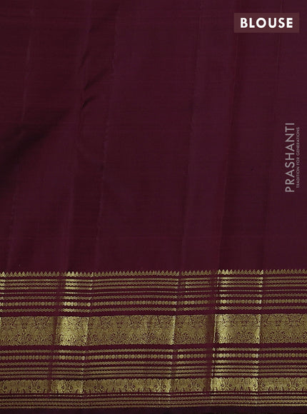 Pure kanchipuram silk saree deep maroon with allover zari checks & buttas and zari woven border