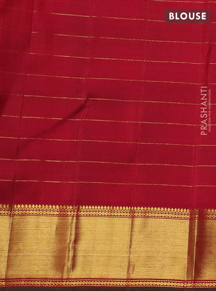 Pure kanchipuram silk saree multi colour and maroon with allover palum pazahamum zari checked pattern and zari woven border