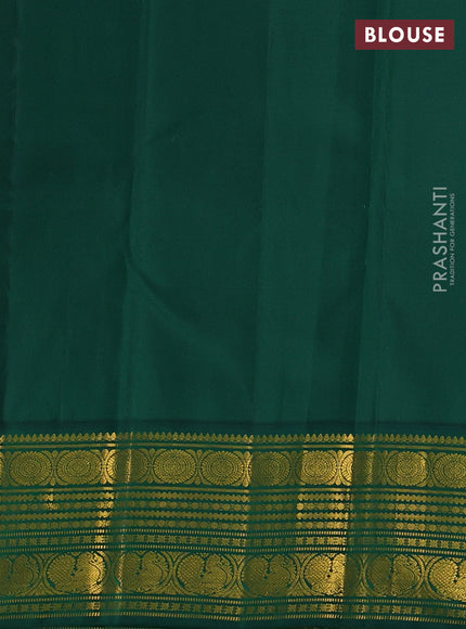 Pure kanchipuram silk saree lavender and green with paisley zari woven border and zari woven border