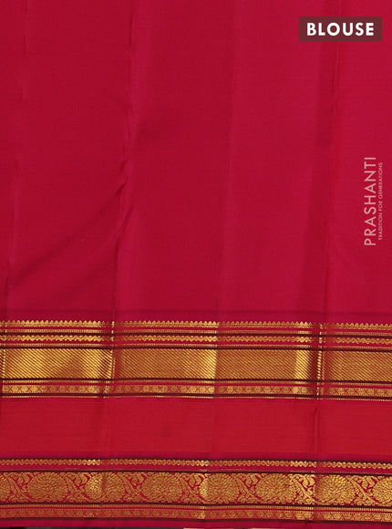 Pure kanchipuram silk saree yellow and tomato pink with allover checked pattern and rettapet zari woven border