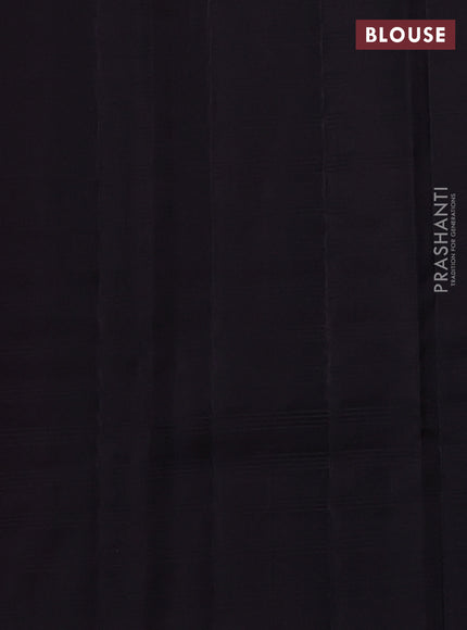 Pure kanchipuram silk saree magenta pink and deep jamun with allover thread weaves and zari woven butta border