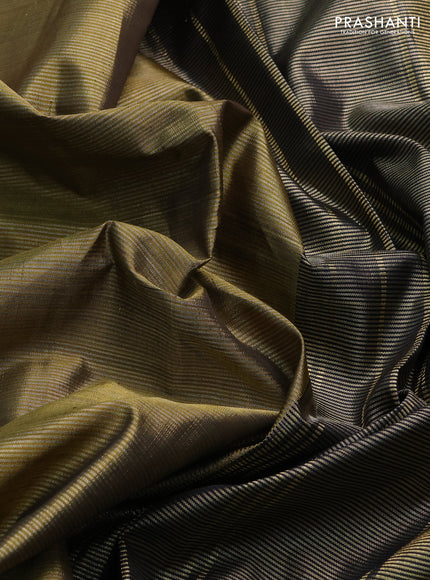 Pure kanchipuram silk saree gold and black with allover vairaosi pattern and rettapet zari woven border