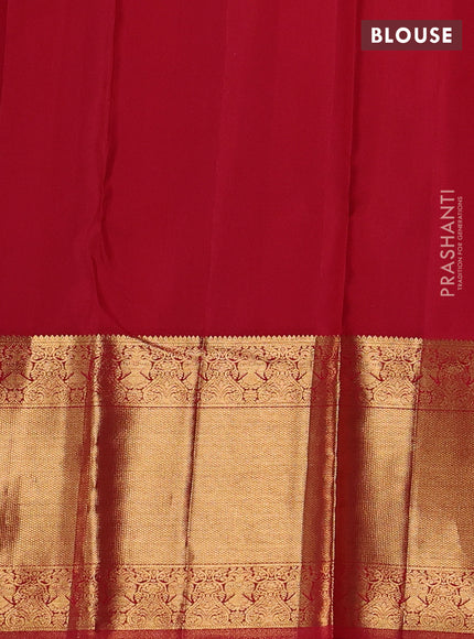 Pure kanchipuram silk saree maroon with allover zari woven buttas and long rich zari woven border