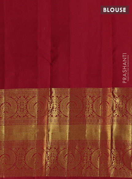 Pure kanchipuram silk saree red with zari woven buttas and long rich zari woven border