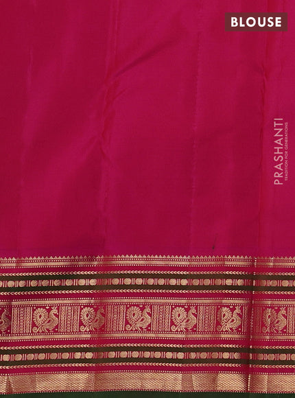 Pure kanchipuram silk saree violet and pink with allover zari woven buttas and zari woven border