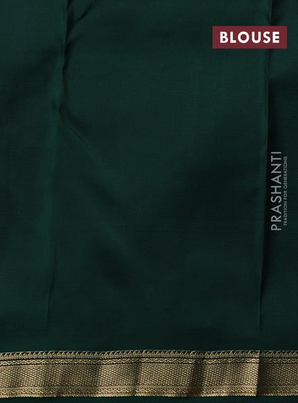 Pure kanchipuram silk saree purple and green with zari woven buttas and zari woven border