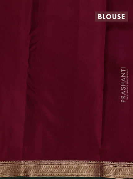 Pure kanchipuram silk saree deep maroon and green with zari woven buttas and zari woven border
