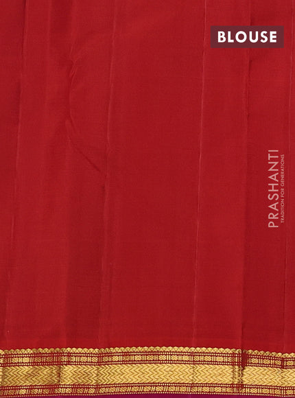 Pure kanchipuram silk saree deep maroon and red with plain body and zari woven border